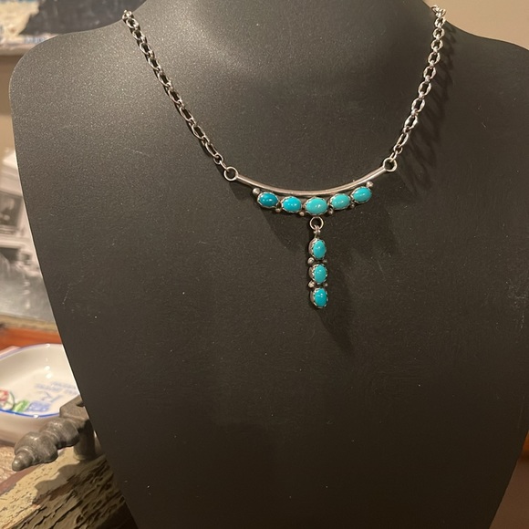 Stunning Turquoise and silver necklace ! - Picture 3 of 6